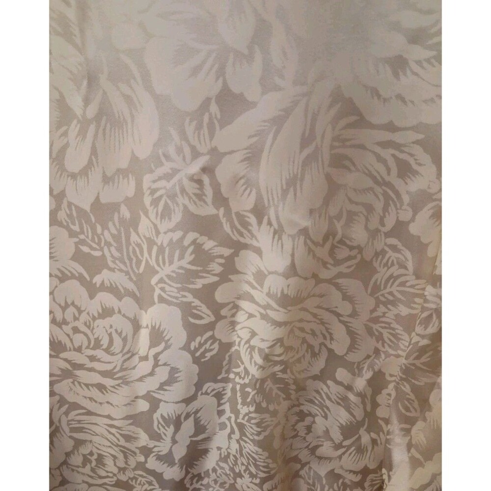 Vintage 80s 90s Satin Wedding Gown with Cathedral Train Romantic Brocade Floral - Picture 3 of 16